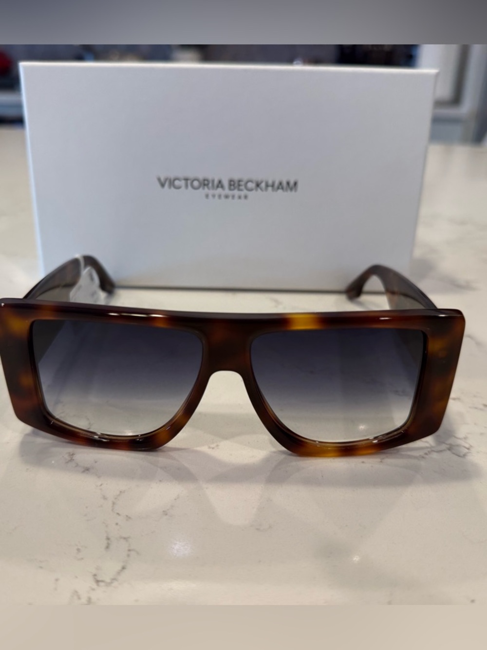 Victoria Beckham Tortoiseshell Brown Gradient Lens Oversized Sunglasses